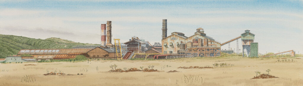 Southeastern Face of Pu’unene Sugar Mill 15” by 42"
