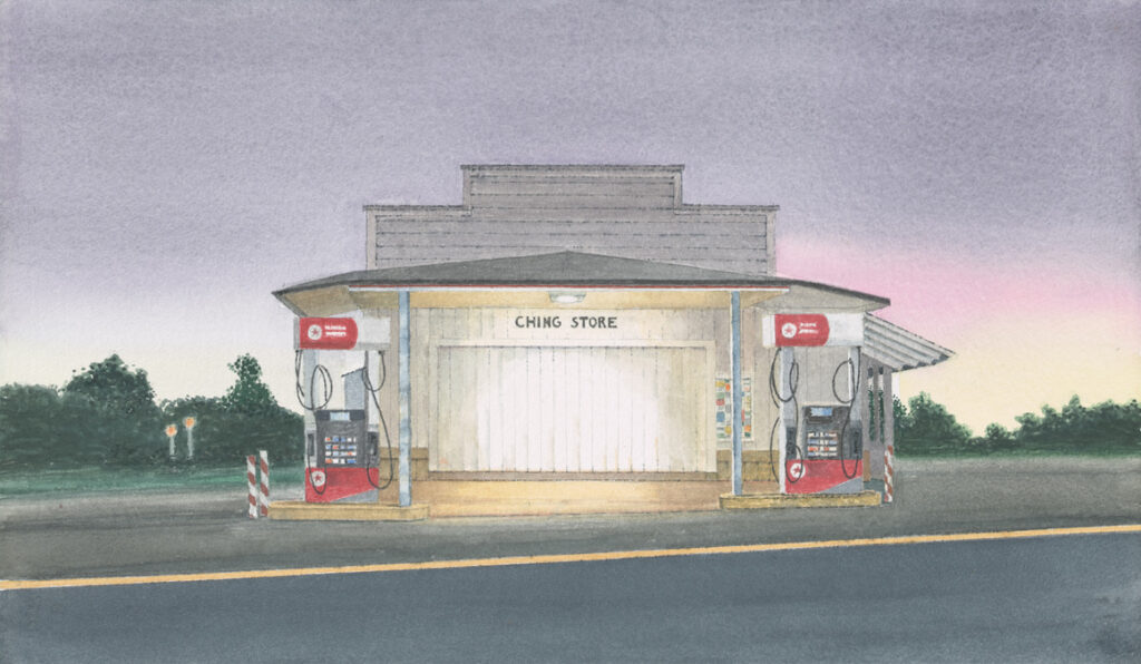 Ching Store, Dawn, 22” x 15"